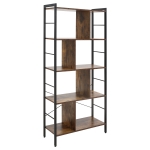 HOMCOM Boekenkast, Smal Staand Rek met 5 Planken, Bureaurek voor Woonkamer, 77 x 30 x 57,5 cm, Rustiek Bruin