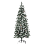 HOMCOM Árbol de Navidad 150 cm Árbol de Navidad Grande con 464 Puntas 28 Piñas Base Plegable y Soporte de Acero para Decoración de Interior Verde