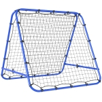 HOMCOM Rete da Calcio Rebounder Pieghevole con Angolo Regolabile e Picchetti, 100x95x90 cm, Blu