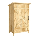 Outsunny Caseta de Jardín de Madera 63,5x40x90 cm Armario para Almacenaje de Herramientas con 2 Estantes y Puerta Natural