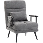 HOMCOM Poltrona-cama Poltrona Chenille Dobrável 3 em 1 com Encosto Estalo-Claque 67x73x96 cm Cinza