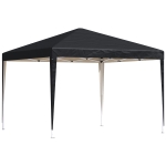 Outsunny Pavillon, 2,95 x 2,95 m Pop-Up-Faltpavillon, Gartenpavillon, Partyzelt, UV-Schutz, Stahl+Oxfordstoff, Schwarz