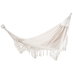 Outsunny Hamac de grădină suspendat din material cu franjuri stil Boho, 288x150 cm, capacitate 120 kg, crem
