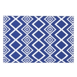 Outsunny Terrasvloerkleed voor buiten, weerbestendig, modern ontwerp, 182 cm x 274 cm x 0,3 cm, Blauw + Wit