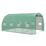 Outsunny Sprinkler System Polytunnel Greenhouse, 4 x 3(m), Green