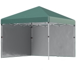 Outsunny Carpa Plegable Pop-up 3x3 m con 2 Paredes Laterales Anti-UV Altura Ajustable Sacos de Arena y Bolsa de Transporte Verde