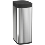 HOMCOM Papelera de Cocina Automática 50 L Papelera con Sensor de Movimiento Funciona con Pilas 26,5x35,5x68 cm Plata