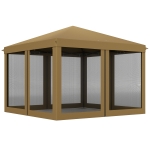 Outsunny 3 x 3 m Pop Up Gazebo, 420D Garden Tent Canopy with Removable Mesh Sidewall Netting, Carry Bag for Garden Patio Outdoor, Khaki