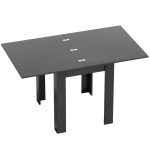 HOMCOM Mesa de Comedor Extensible para 4-6 Personas en Madera y Acero 140x80x77,5 cm Negro