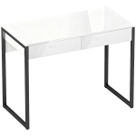 HOMCOM Escritorio 100x50 cm Mesa de Ordenador con 2 Cajones para Espacios Pequeños Negro