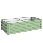 Outsunny Huerto de Jardín Rectangular de Chapa de Acero Ondulada 120x60x30,5 cm Verde