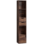 HOMCOM Bookcase with Drawers Adjustable Shelf Bookshelf with 2 Drawers and Cabinet 158 cm Rustic Brown