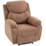 HOMCOM Relaxfauteuil, TV-stoel met ligfunctie, linnenlook, voor woonkamer en slaapkamer, donkerbruin