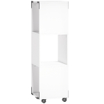 HOMCOM Mobiele archiefkast met 3 open vakken, printerplank op wielen met 2 remmen, Wit