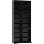 HOMCOM Rangements pour CD et DVD 18 compartiments capacité max. 640 CD/360 DVD 430 Blu-ray 78,5 x 24 x 175 cm noir