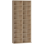 HOMCOM Rangements pour CD et DVD 18 compartiments capacité max. 640 CD/360 DVD 430 Blu-ray 78,5 x 24 x 175 cm bois naturel