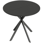 HOMCOM Ronde keukentafel, 80 cm, compact tafelblad, spaanplaat, metaal, zwart
