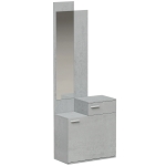 HOMCOM Garderobenmöbel-Set mit Klapp-Schuhschrank, Garderobe mit Spiegel, Schublade und Ablage, grau