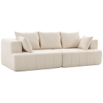 HOMCOM Sofá 3 Plazas en Chenilla 248 cm Sofá Moderno de Salón Asiento Amplio Acolchado Cojines con Muelles Beige