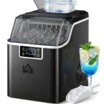 HOMCOM Eisblokjesmachine IJsblokjesdispenser Ice-Maker 20kg/24u 2,3L IJsbereider met 3,2L Watertank, Zwart