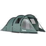 Outsunny Campingzelt für 3 Personen, zwei Innenräume, Netzfenster, grün, 4,75 x 2,64 x 1,72 m