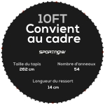 SPORTNOW Tapis de rechange pour trampoline tapis de saut de remplacement, compatible trampoline Ø 3 m et ressorts de 14 cm