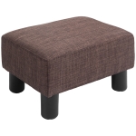 HOMCOM Poef met stoffen bekleding in linnenlook, tot 100 kg, bruin, 40 x 30 x 24 cm