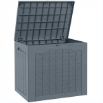 Outsunny Coffre de Rangement Extérieur 97L avec Poignées Encastrées, Malle de Rangement Extérieur Étanche, 56x41x50cm, Gris Clair