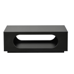 Couchtisch mit LED-Beleuchtung, großer Stauraum mit integriertem Kabelmanagement, 100x50x35 cm, Schwarz