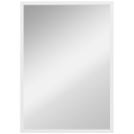 HOMCOM Miroir mural rectangulaire 50 x 70 cm, cadre en bois blanc, idéal pour la salle de bain, salon ou chambre