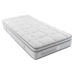 Saltea cu arcuri pocket 7 zone 90x200 cm H3, hibrid din spumă rece, 200x90x25 cm, Alb