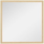 HOMCOM Miroir mural carré 50 x 50 cm, cadre en bois naturel, idéal pour la salle de bain, salon ou chambre
