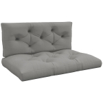 Outsunny Seat and Back Padded Pallet Cushion Set - Light Grey