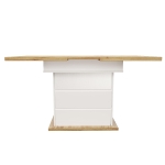 Extendable Dining Table with Hidden Storage, Modern Extension Table with Magnetic Soft-Close, 140L x 80W x 75H cm, White