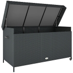 Outsunny 627 L Rattan Storage Box - Black