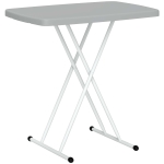 Outsunny Table d'appoint pliable en HDPE table pliante hauteur réglable sur 6 niveaux pour patios jardins 76 x 50 x 74 cm gris