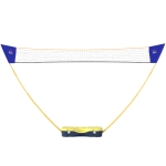 HOMCOM Badminton Netz tragbarer Netzständer Badminton Set 4 Schläger Outdoor Sport 286 x 33 x 157 cm Gelb+Blau