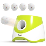 PawHut Automatic Dog Ball Launcher with 5 ETPU Balls 2.3", 3 Distance Settings 20/33/46ft, Green