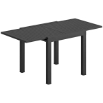 Outsunny Gartentisch Ausziehbarer 80/160 x 80 cm Aluminium Esstisch für 4-6 Personen, Rechteckig mit Lamellenplatte