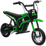 HOMCOM Moto cross électrique enfant moto électrique enfants moteur 350 W batterie 12V 8-16 km/h pneus gonflables 12'' vert