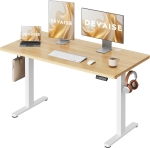 Elektrisch höhenverstellbarer Schreibtisch, Anti‑Kollisionssystem, stufenlos verstellbar, 72–118 cm, 160x70x72-118 cm, Eichenfarbe