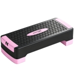 SPORTNOW Steppbrett höhenverstellbar Fitness Aerobic Stepper mit 2 Stufen (11/16 cm) 2 Widerstandsbändern, Anti-Rutsch-Matte Rosa