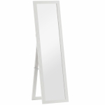 HOMCOM Espejo de Cuerpo Entero 157x37 cm con Marco de MDF Espejo de Pie Inclinado o Colgante Blanco Veteado