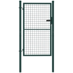 Outsunny Cancello da Giardino in Acciaio 97x200 cm, Cancelletto da Giardino con Serratura, 3 Chiavi, Maniglia e 2 Pali