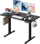 Elektrisch höhenverstellbarer Schreibtisch, leiser Motor mit 3‑fach Memory und Anti‑Kollisionssystem, 120 × 60 cm, 120x60x72-118 cm, Schwarz