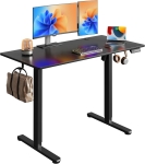 Elektrisch höhenverstellbarer Schreibtisch, 3 speicherbare Höhen für ergonomisches Sitz‑Steh‑Arbeiten, 120×60 cm, 72–118 cm, 120x60x72-118 cm, Schwarz