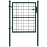 Outsunny Cancello da Giardino in Acciaio 97x150 cm, Cancelletto da Giardino con Serratura, 3 Chiavi, Maniglia e 2 Pali