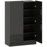 HOMCOM Sapateira para Entrada com Prateleiras Ajustáveis para 20 Pares de Sapatos 72x34,5x103 cm Preto
