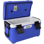 Outsunny 42.6L Insulated Cool Box, Lightweight Portable Ice Cooler with Handle, Lid and Drain Valve, Dark Blue