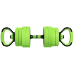 SPORTNOW 20kg Four-In-One Adjustable Weight Dumbbells Set, Barbell, Kettlebell, Push Up Stand - Green
